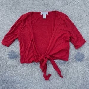 Red Orange Open Wrap Crop Top